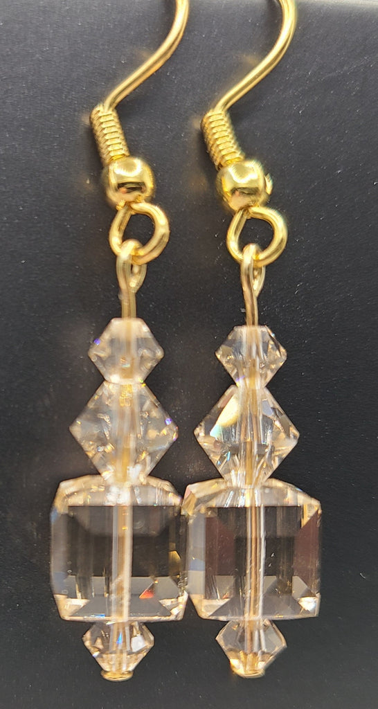 Earrings - Silken Swarovski crystals on gold